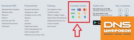 Способы оплаты и другие тонкости dns-shop.ru